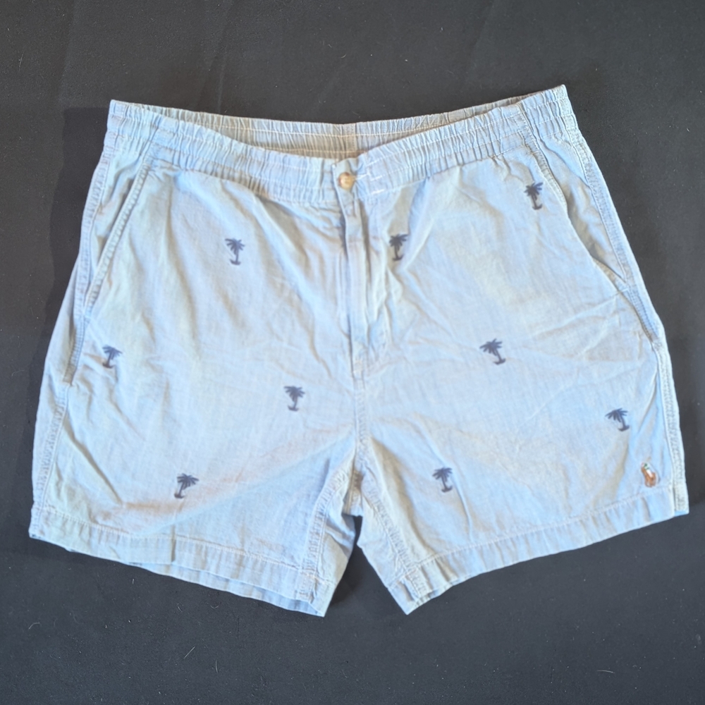 Polo Ralph Lauren Shorts Mens Size L Prepster  Chambray Palms Golf Classic 6